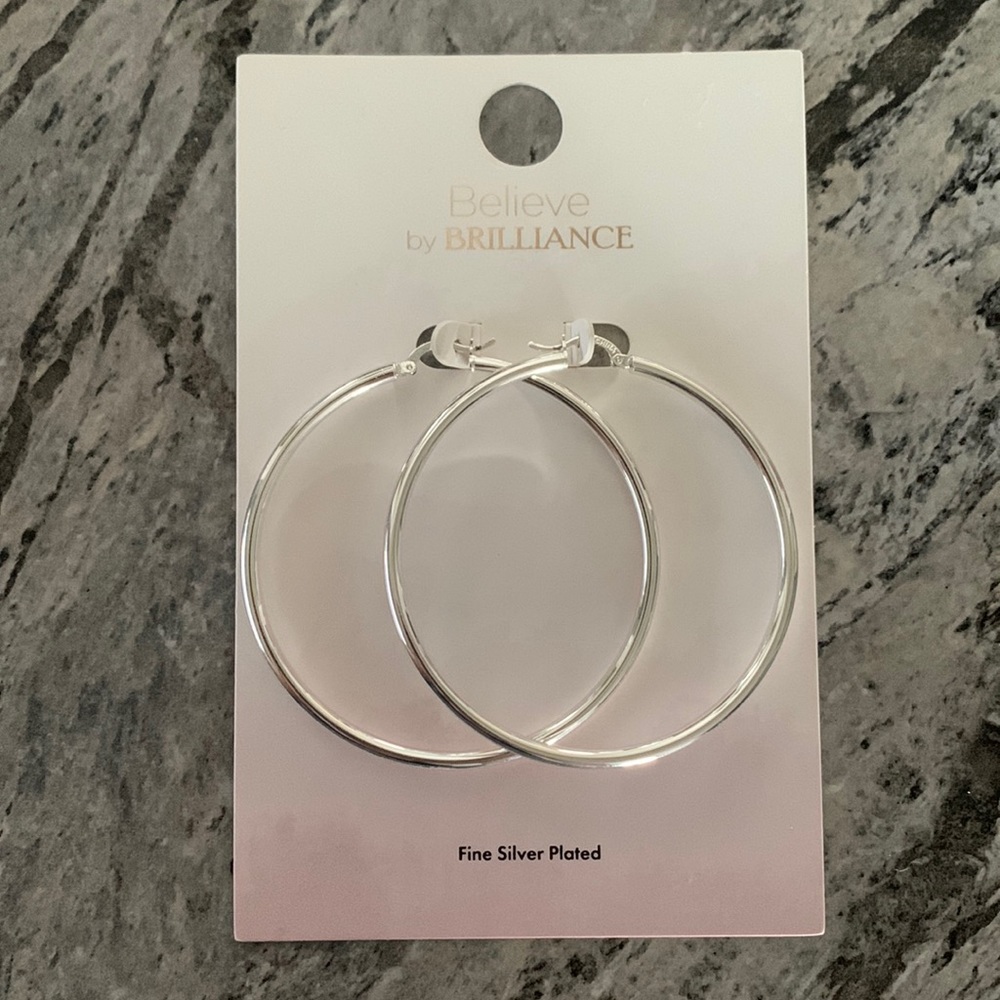 Silver hoop earrings